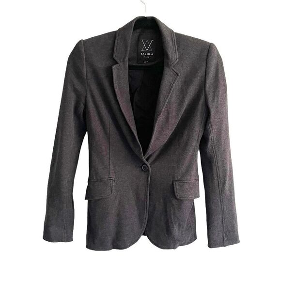 ARITZIA Talula Cotton Modal Jersey Blazer Charcoal Grey 2 - Picture 5 of 7